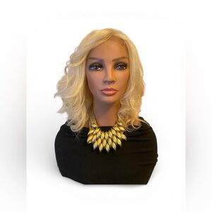 Human Hair Handmade blonde Wig 12”